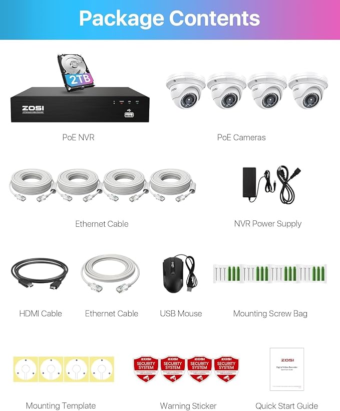 ZOSI 8CH PoE Home Security Camera System Outdoor Indoor, H.265+ 4K 8MP - Image 9