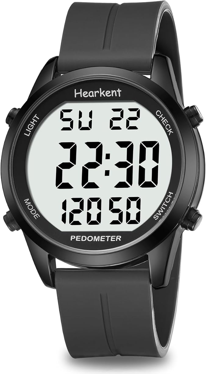 Pedometer Watch for Walking for Senior No App Required by Hearkent