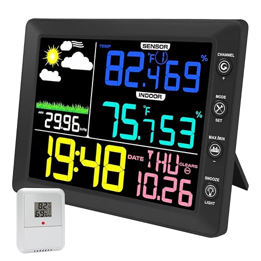 Urageuxy Weather Station Wireless Indoor Outdoor, 8.3 Inch Color Display by Urageuxy