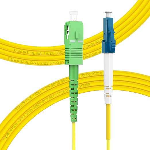 FLYPROFiber- 5m/16ft LC/UPC to SC/APC Fiber Optic Internet Cable, Single Mode by FLYPROFiber