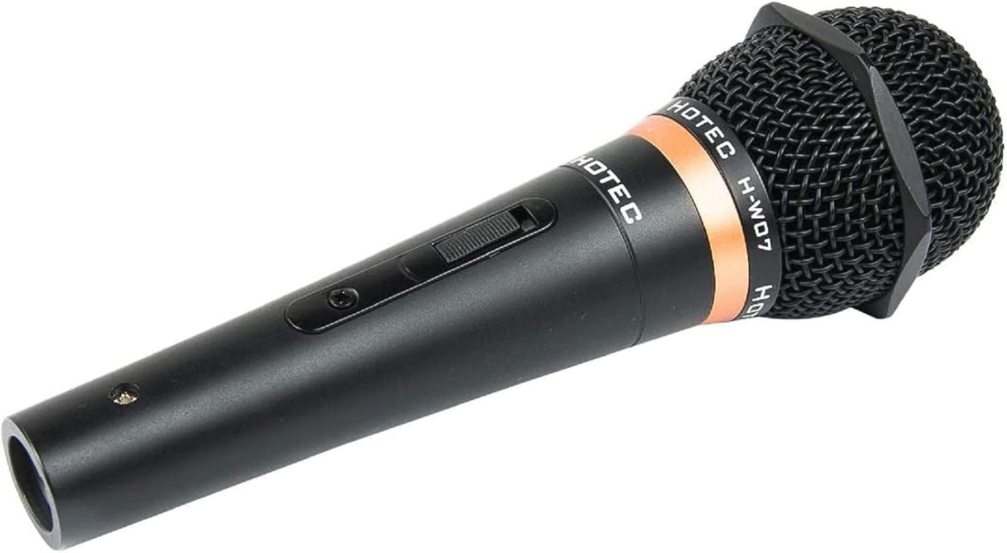 HOTEC Premium Wired Vocal Dynamic Handheld Microphones - Includes 19ft Detachable XLR Cable and ON/Off Switch - 2 Pack, Metal Black