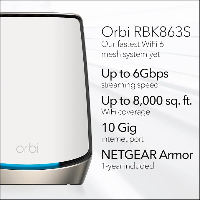 NETGEAR Orbi Tri-Band WiFi 6 Mesh Network System – Router + 2 Satellite - Image 2
