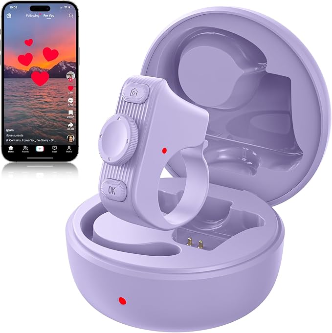 Remote Scrolling Ring for Tiktok, Page Turner for Kindle App, Tablet-Light by MILOUZ