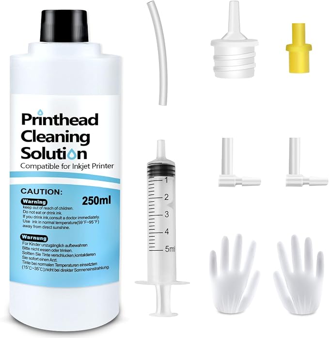 Printhead Cleaning Kit for Epson, 250mL Printer Cleaning Kit for Inkjet Printer by Absonic