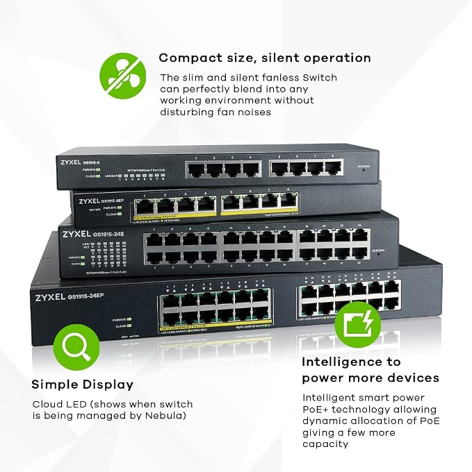 Zyxel 24 Port PoE Switch | Smart Managed | Gigabit Network Ethernet Switch | - Image 4