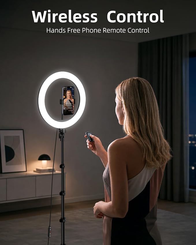 TODI 12" Ring Light with 63" extendable Tripod Stand, Selfie RingLight with - Image 3