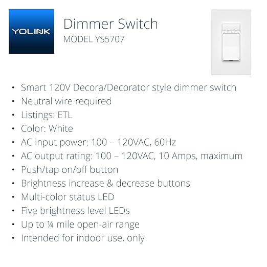 YoLink Smart Dimmer Switch, IFTTT Integration, Neutral Wire & YoLink Hub is - Image 2