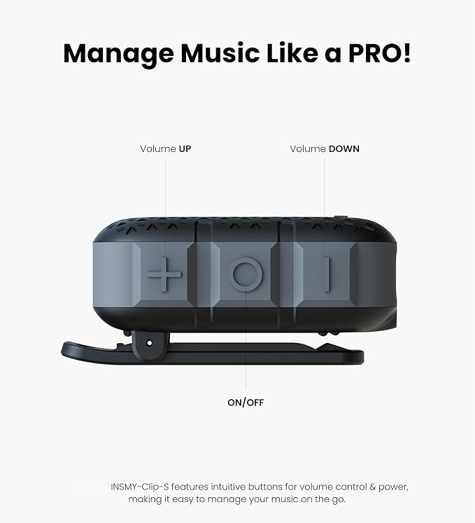 INSMY Wearable Bluetooth Speakers, IP67 Waterproof, Clip-On Portable Small - Image 7
