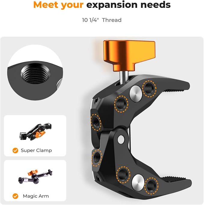 K&F CONCEPT Camera Mount Clamp, Super Crab Clamp - Image 3