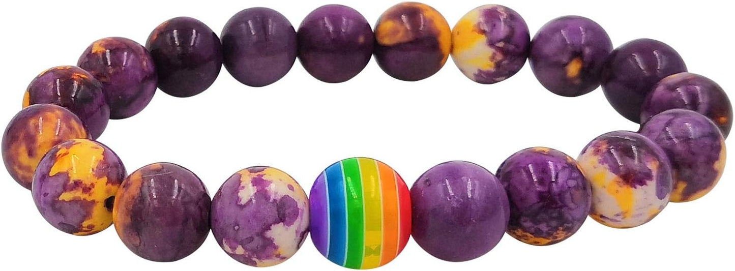 Nanafast Titanium Stainless Steel Rainbow LGBT Pride Bracelet Handmade Braided by Nanafast