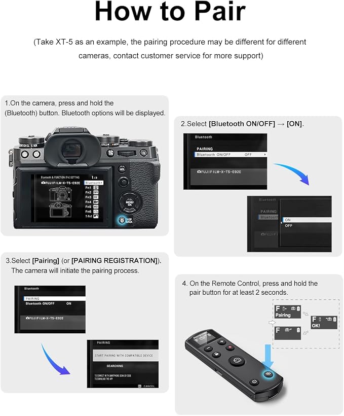 for Fujifilm Camera Remote Control, Hanpusen Rechargeable Wireless Shutter - Image 8