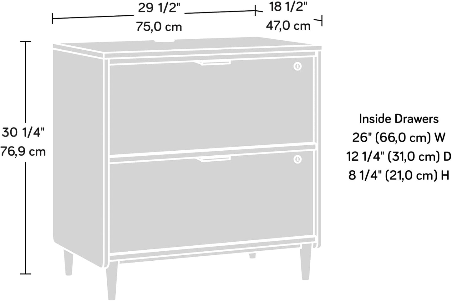 Sauder Clifford Place 2-Drawer Lateral File Cabinet, Natural Maple Finish