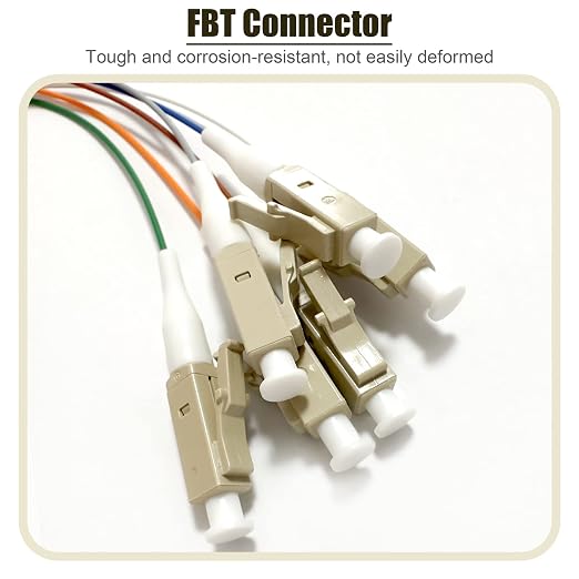 6 Strand Multimode OM3 50/125 LC-UPC Fiber Pigtail, 1.5 Meters LC-OM3 Fiber - Image 2