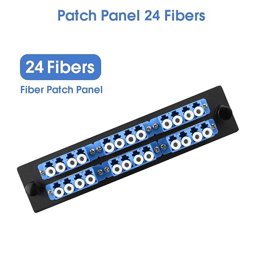 LC/UPC Fiber Patch Panel, 6 Singlemode Blue 4 Channels LC Adapters, 24 Fiber - Image 3