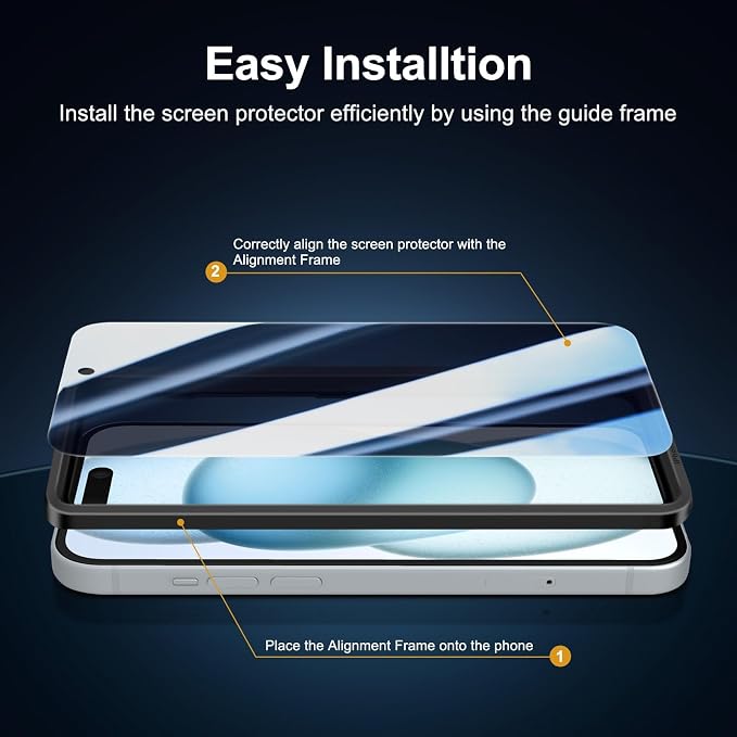NEW'C 3x Privacy for iPhone 15 Screen Protector+ 3x Camera Lens Protector - Image 4