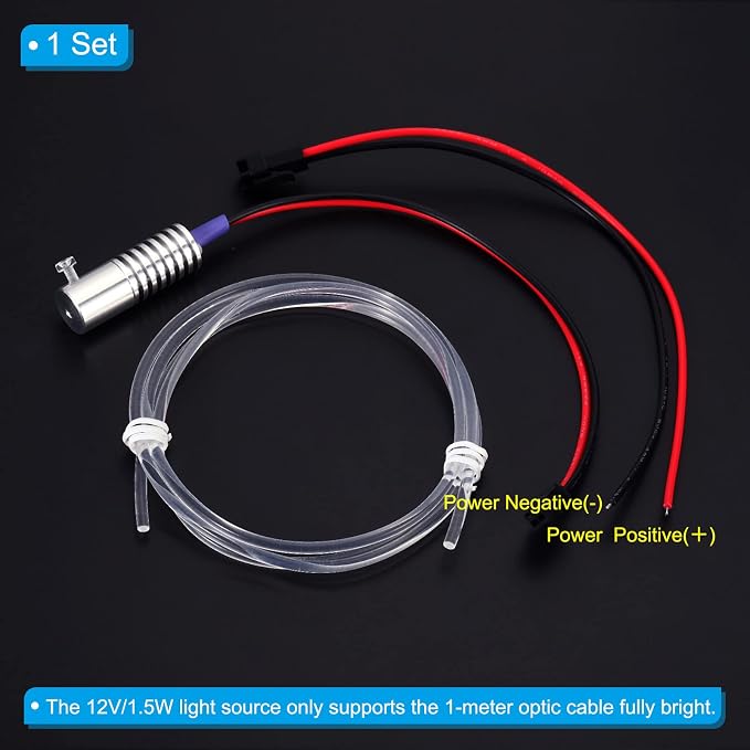 PATIKIL 3mm 1m PMMA Side Glow Fiber Optic Cable Kit, - Image 4