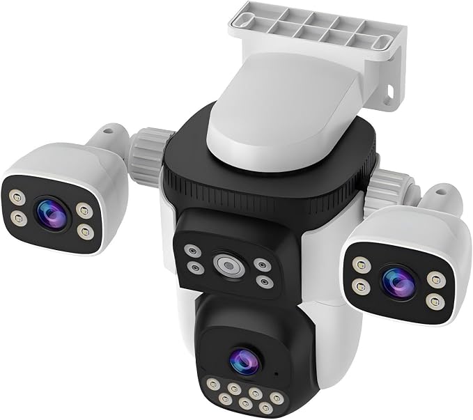 EVERSECU Triple Lens WiFi PTZ Security Camera, Three Cameras in One, Side by EVERSECU