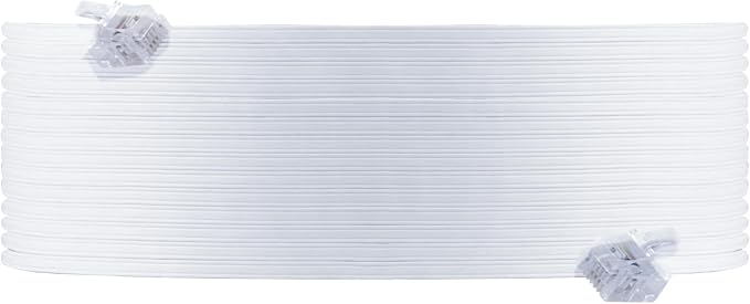Power Gear Telephone Line Cord 2 Pack, 50 Feet, Ultra-Thin Phone Cord, Modular by Power+Gear