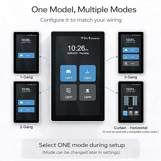 LANBON L10 Large LCD Smart Light Switch, Custom Display & Icons, 6-in-1 1/2/3/4 - Image 5