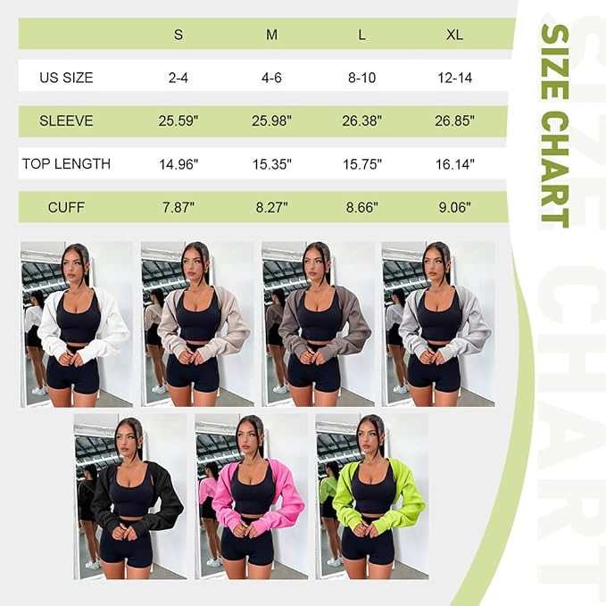 Zwurew Women's Bolero Shrug Long Sleeve Cropped Sweatshirt - Image 6