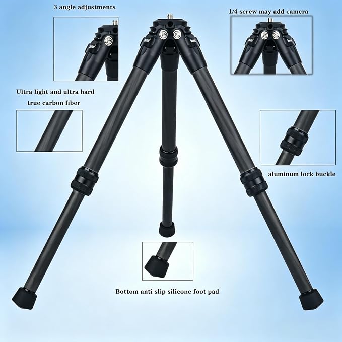 Lightweight Carbon Fiber Mini Tripod, 7/10.5 Inches Sturdy Desktop Tripod - Image 2
