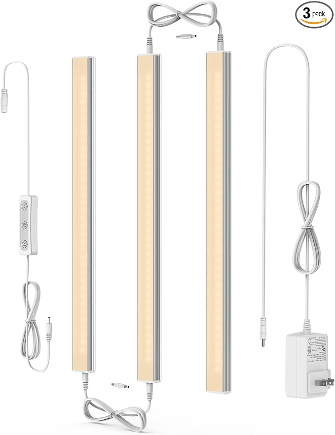 ASOKO Dimmable LED Under Cabinet Lights Warm White 2700K, 24V ETL Listed Plug by ASOKO