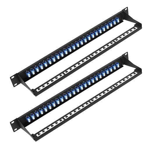 1U Fiber Patch Panel with 48 LC OS2 Single Mode Fiber Optic Couplers Singlemode by FiberOpticalAccessories