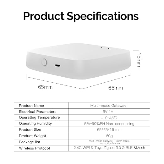 MOES ZigBee & Bluetooth & Mesh Gateway, Tuya Wireless Smart Home Bridge Hub - Image 7