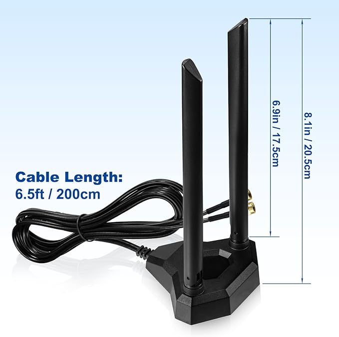 Eightwood Dual Band WiFi Antenna 2.4GHz 5GHz RP-SMA WiFi Antennae - Image 2