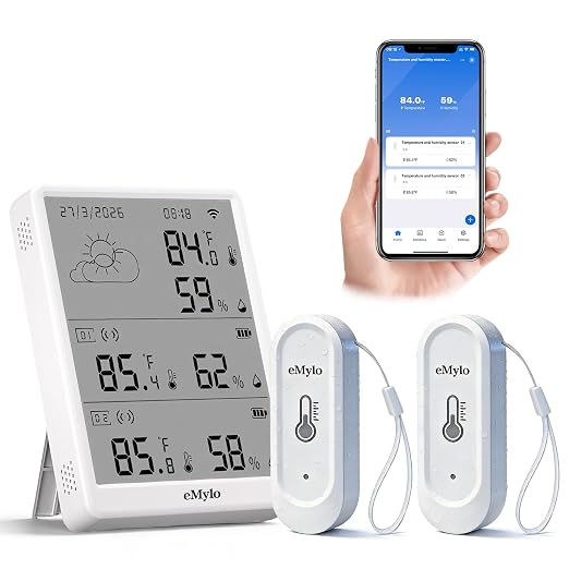 eMylo WiFi Thermometer Hygrometer 3 Pack, Smart Digital Indoor Temperature by eMylo