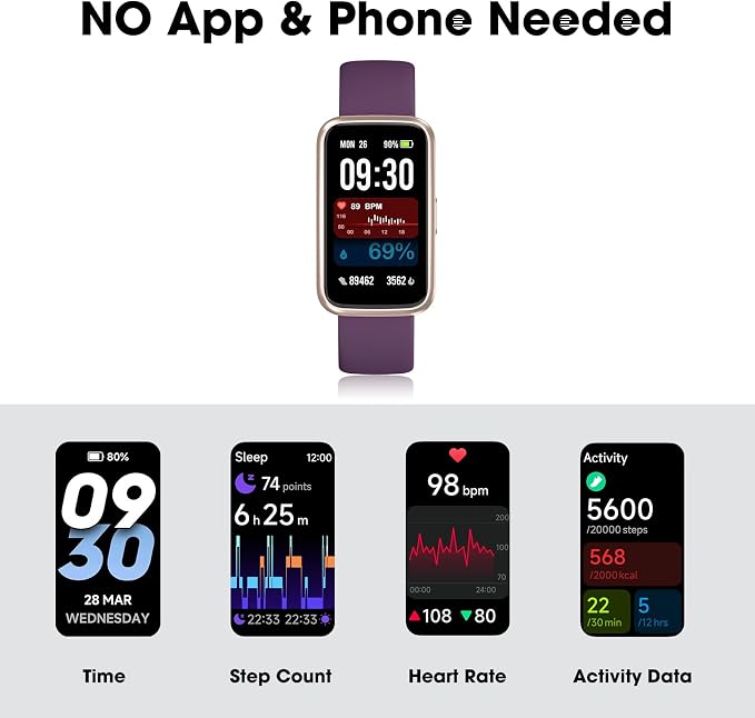 Long Battery Pedometer Watch 14 Days Battery Life, Slim Design No App/Phone - Image 3