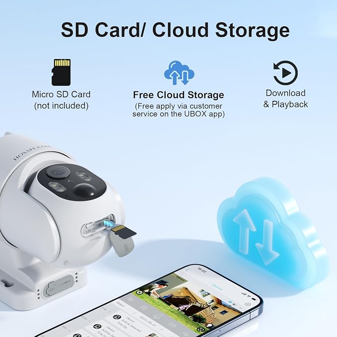 HOSAFE.COM Outdoor Security Camera Wireless, Free Cloud Storage, 360° PTZ - Image 5
