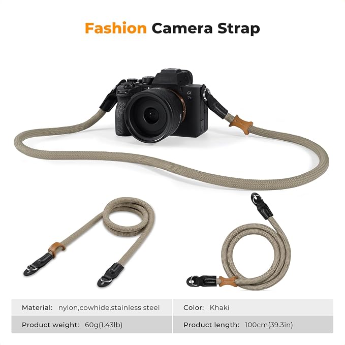 K&F CONCEPT Camera Neck Strap, 100cm Nylon Rope Camera Shoulder Strap - Image 7