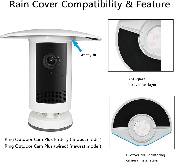 UV Rain Cover Compatible with Ring Outdoor Cam Plus, Weatherproof Camera - Image 2