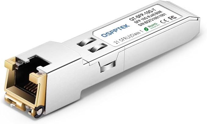 QSFPTEK 10G SFP+ RJ45 Module, 10Gbe Mini-GBIC 10 Gigabit SFP to rj45 Module by QSFPTEK