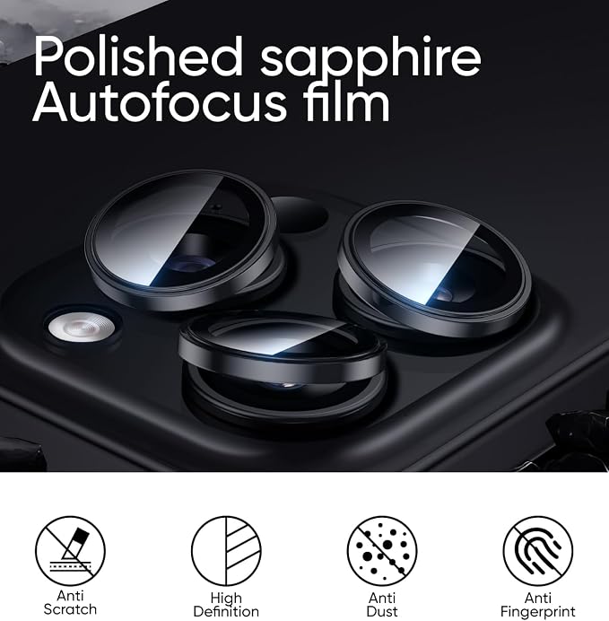 MAGIC JOHN for iPhone 16 Pro Max/16 Pro Camera Lens Protector 9H Aerospace - Image 5