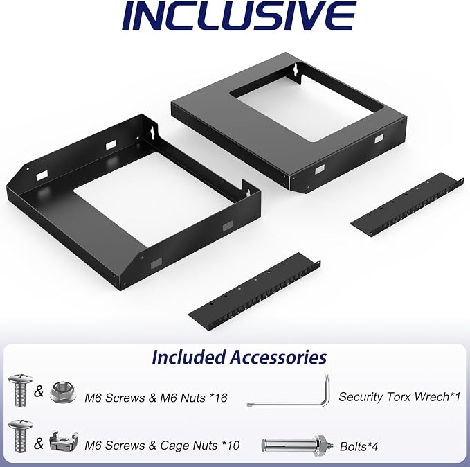 6U Wall Mount Open Frame 19 Inch Server Equipment Network Cabinet 18 inches - Image 4