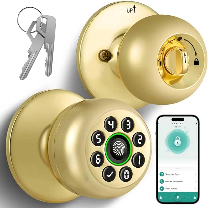 Fingerprint Door Lock, Smart Fingerprint Door Knob by KLLOQUE