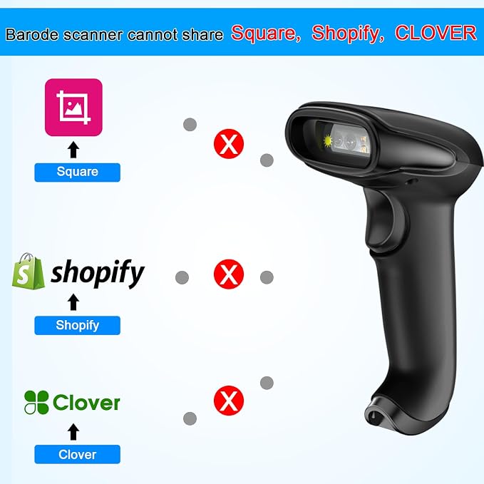 Symcode Wireless Barcode Scanner Versatile 2-in-1 Handheld Automatic 1D Laser - Image 8