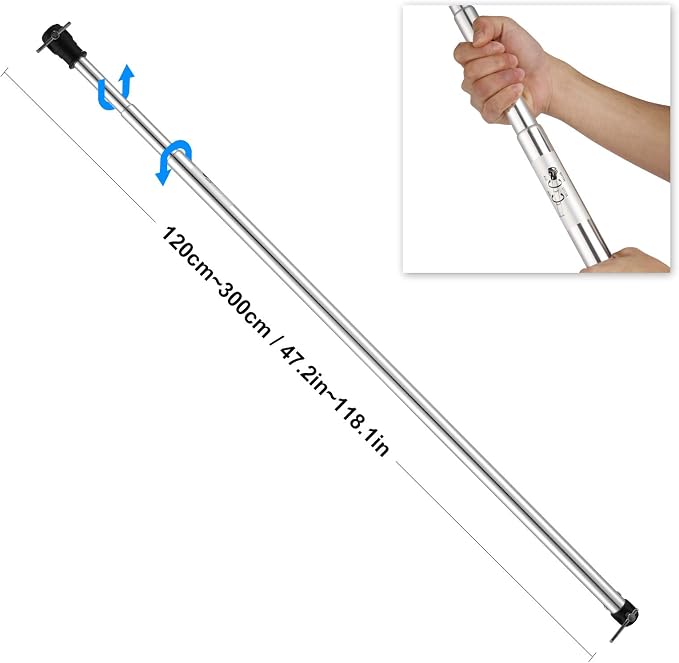 Pro 10 ft Aluminum Alloy Telescopic Crossbar, 3 Section Background Support - Image 4