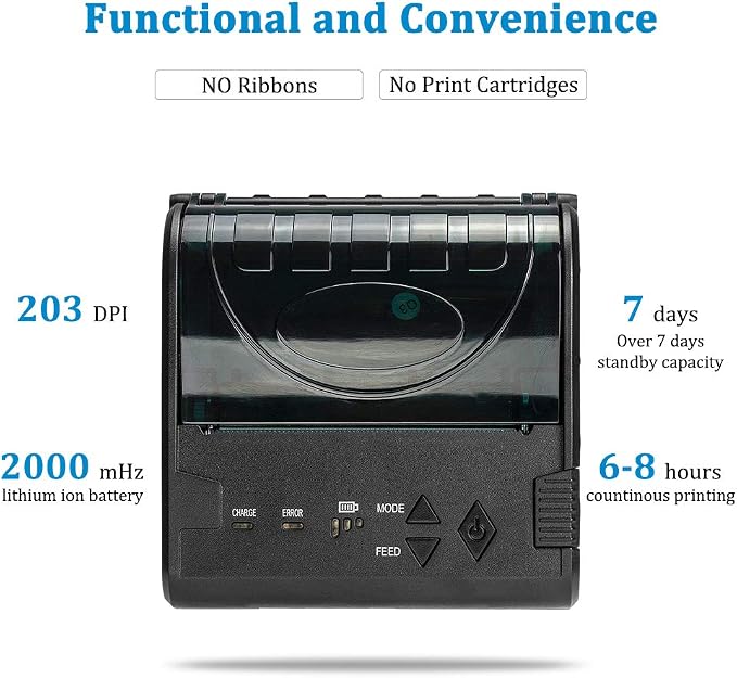 NETUM Wireless Bluetooth Thermal Receipt Printer, Portable Personal Bill - Image 2