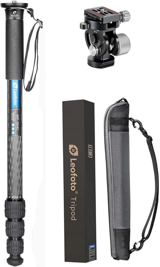 Leofoto MP-364C+VH-10S Monopod and Tilt Head Set, Carbon Fiber, VH-10S Monopod by TAKINGITFURTHER-LEOFOTO