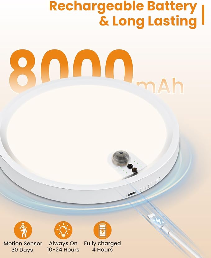 Wireless Motion Sensor Ceiling Light, 7 Inch - Image 6
