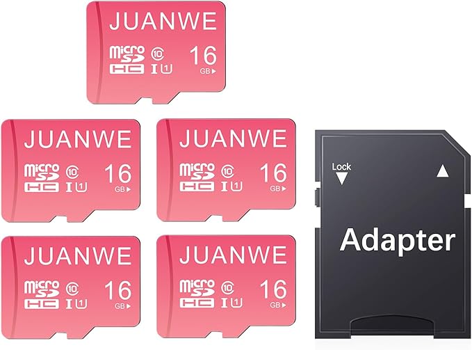 JUANWE 16GB Micro SD Card 5 Pack microSDHC Memory Card by JUANWE