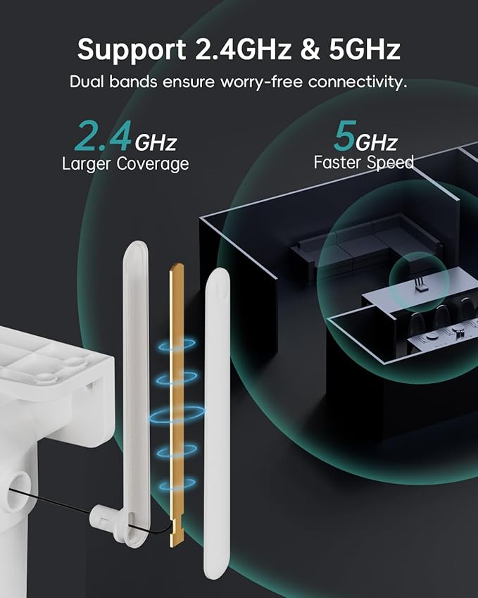 ZUMIMALL 2.5K Wired Cameras for Home Security, 2.4G/5G WiFi Outdoor Camera - Image 2