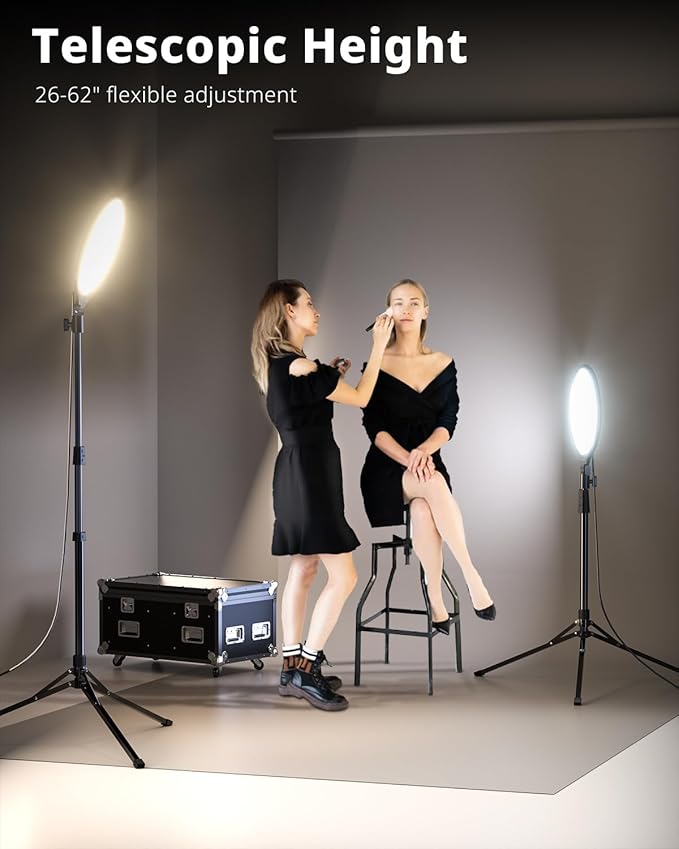 UBeesize 10" LED Light with 62" Tripod Stand, Phone Holder & Remote - Image 5