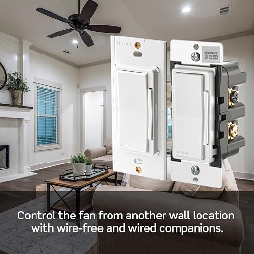 Leviton Decora Smart Fan Speed Controller, Wi-Fi 2nd Gen, Neutral Wire Required - Image 6
