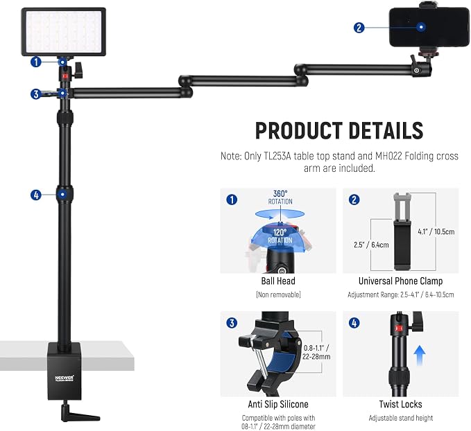 NEEWER Upgraded Overhead Camera Rig - Image 8