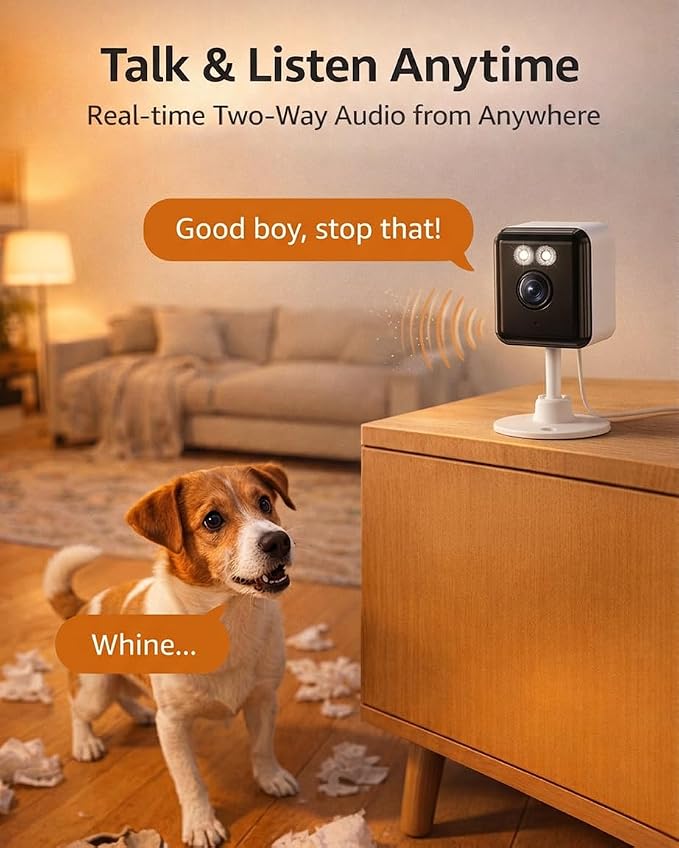 Gianteye 2K Indoor Security Camera, Dual-Band 2.4/5GHz WiFi Pet & Baby Monitor - Image 5