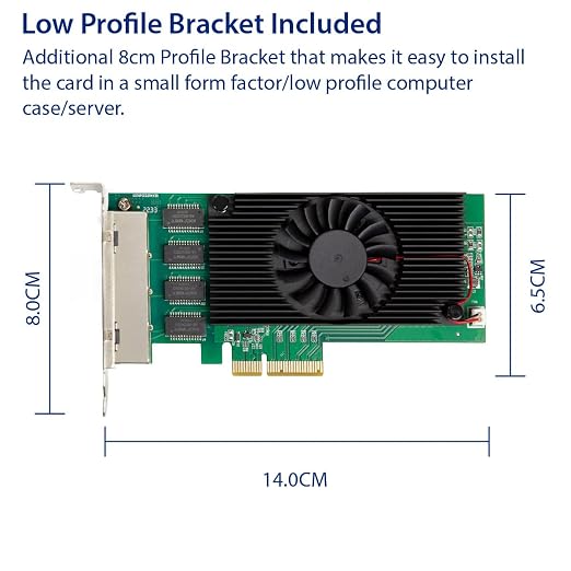 Quad 2.5 Gigabit Ethernet PCI-E Network Expansion Card RJ45 LAN Adapter Low - Image 4